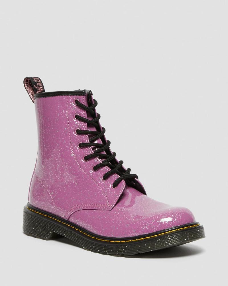 Pink Kids\' Dr Martens Youth 1460 Glitter Lace Up Boots | CA 708UZG